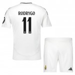 Günstige Fußballtrikots Real Madrid Rodrygo 11 Kinder Heimtrikot 2024-25 Kurzarm
